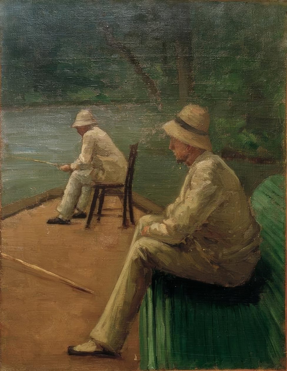 Rybacy na brzegach Yerres autorstwa Gustave Caillebotte