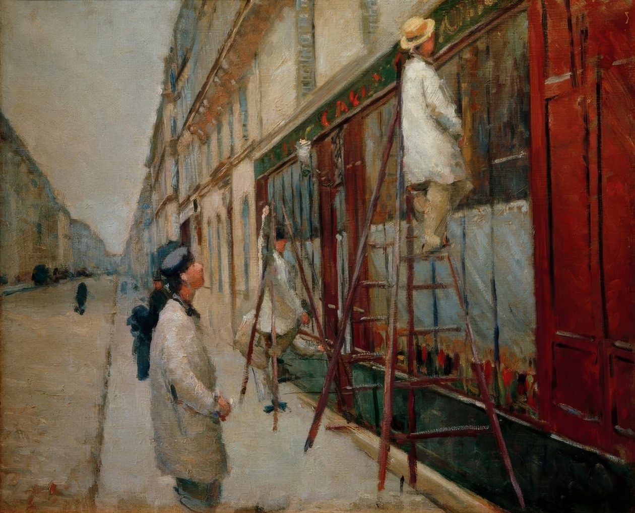 Malarze w budynkach (szkic) autorstwa Gustave Caillebotte