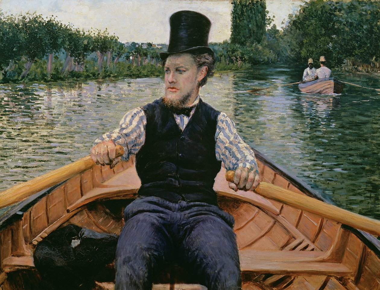 Rowerzysta w kapeluszu, ok. 1877-78 autorstwa Gustave Caillebotte