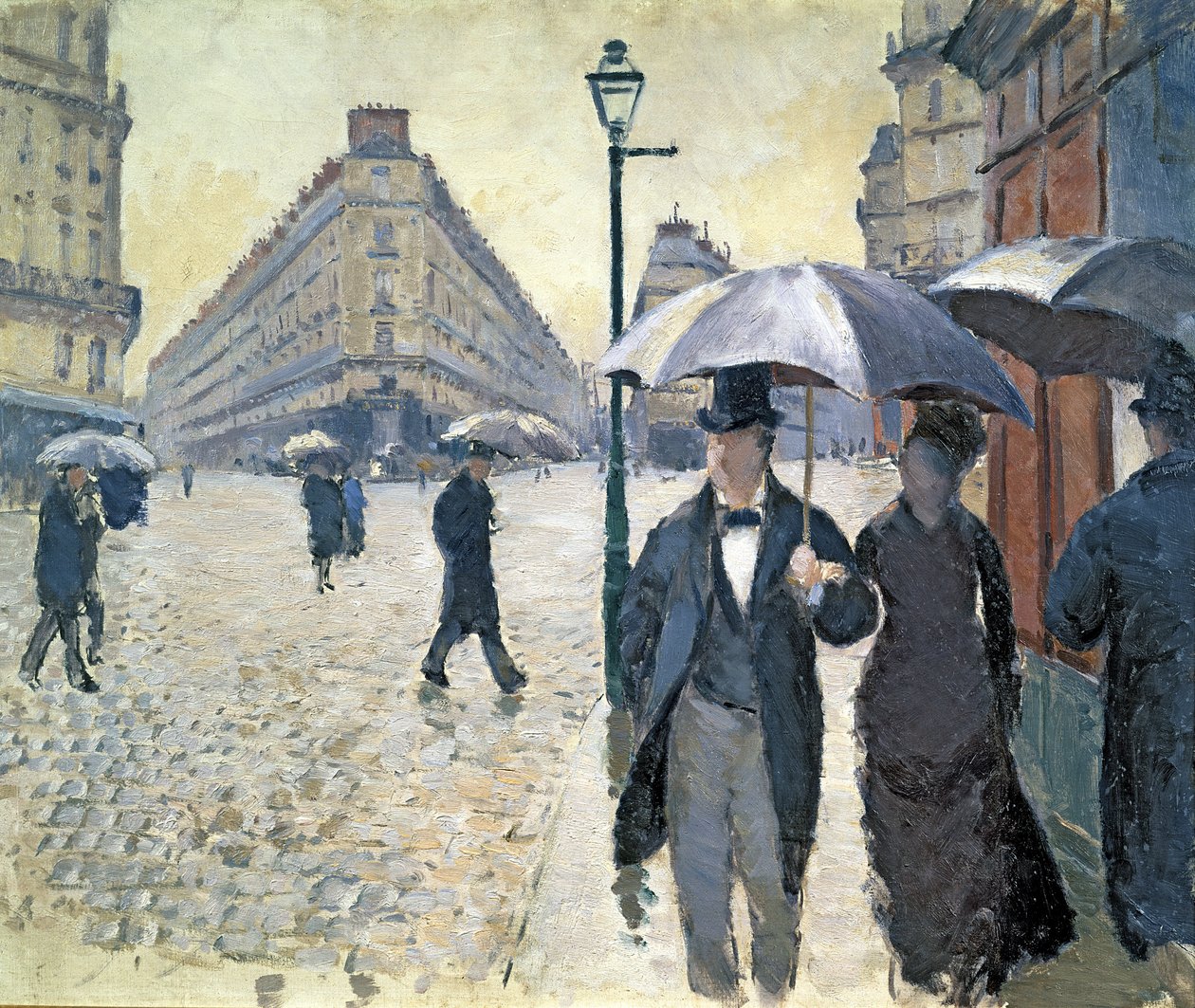 Szkic do „Paryż, deszczowy dzień” autorstwa Gustave Caillebotte