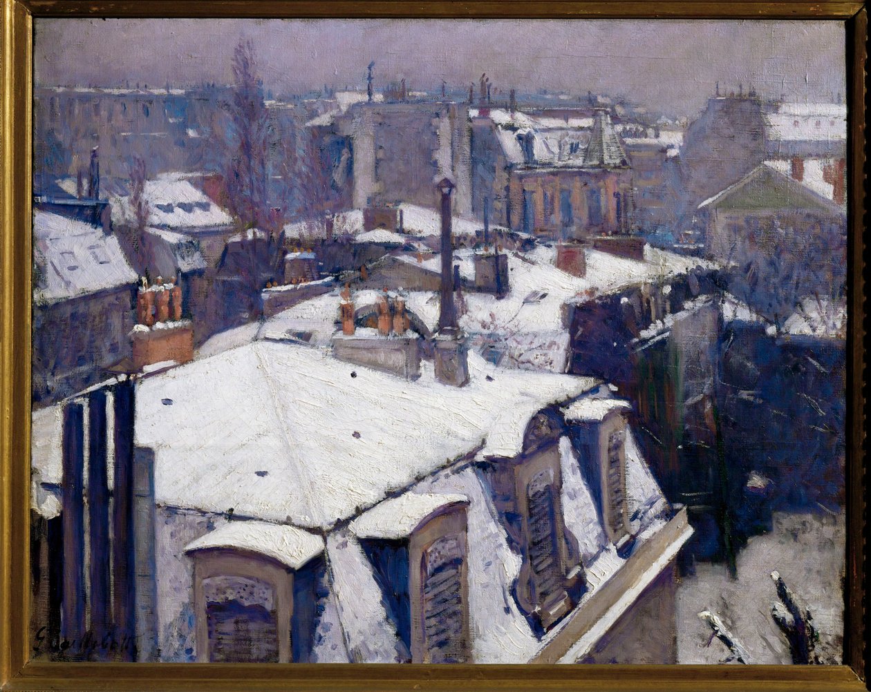 Śnieg na dachach (obraz na płótnie) autorstwa Gustave Caillebotte