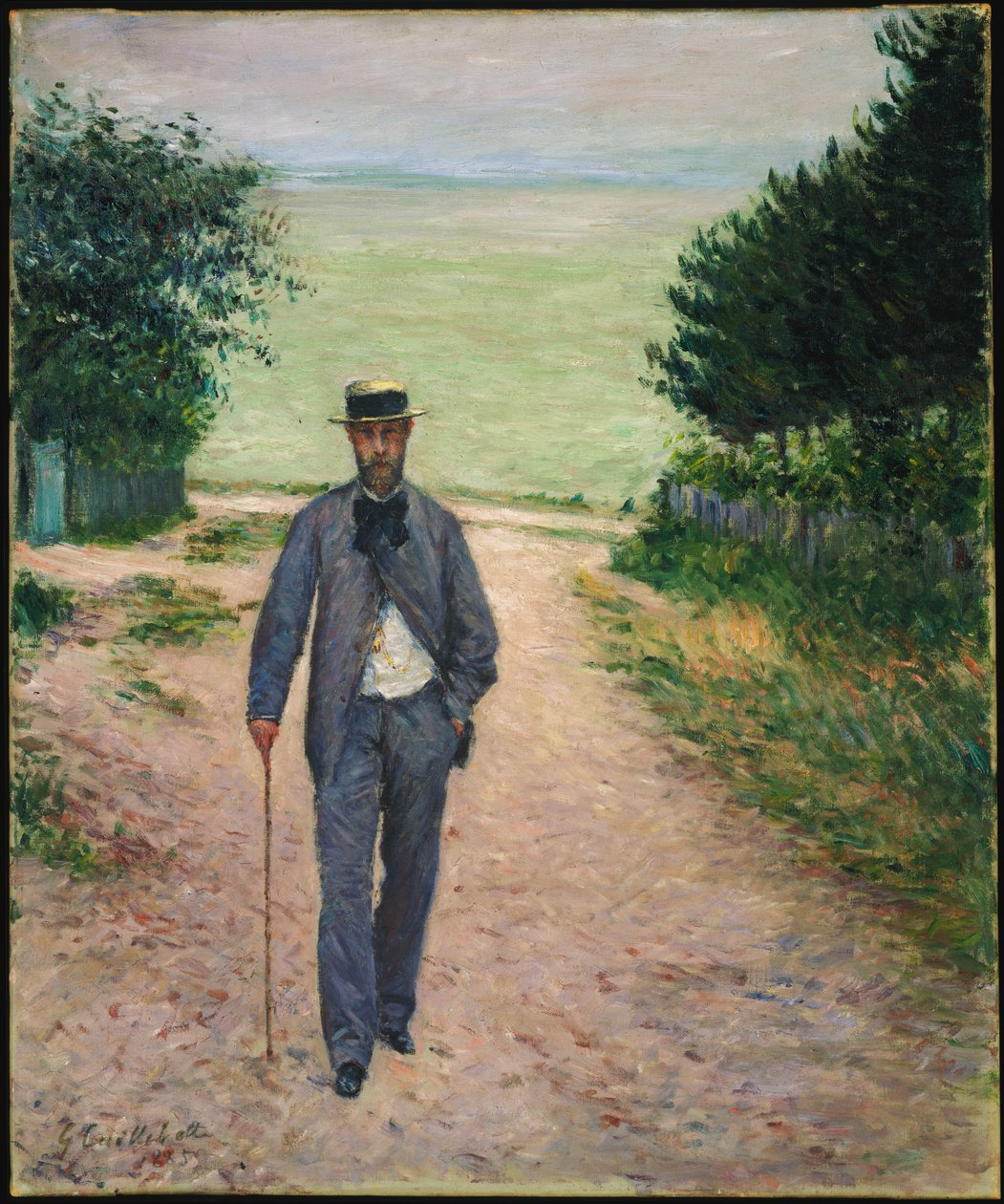 Wózek nad morzem; Piechur nad morzem, 1885 autorstwa Gustave Caillebotte