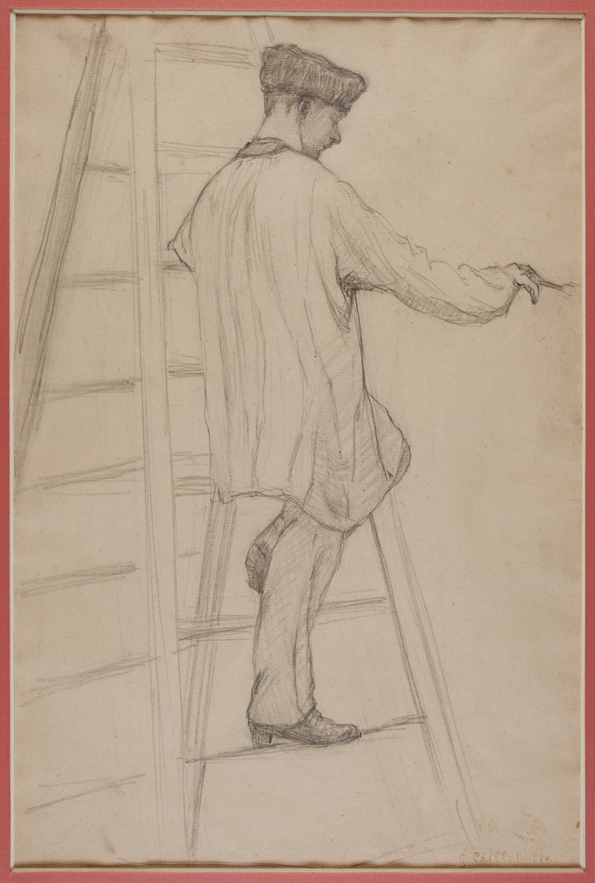 Studium dla malarzy domowych: Człowiek na drabinie autorstwa Gustave Caillebotte
