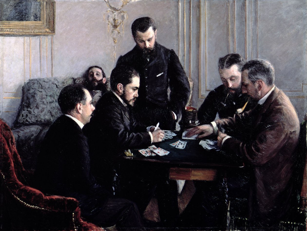 Gra Bezique, 1881 autorstwa Gustave Caillebotte