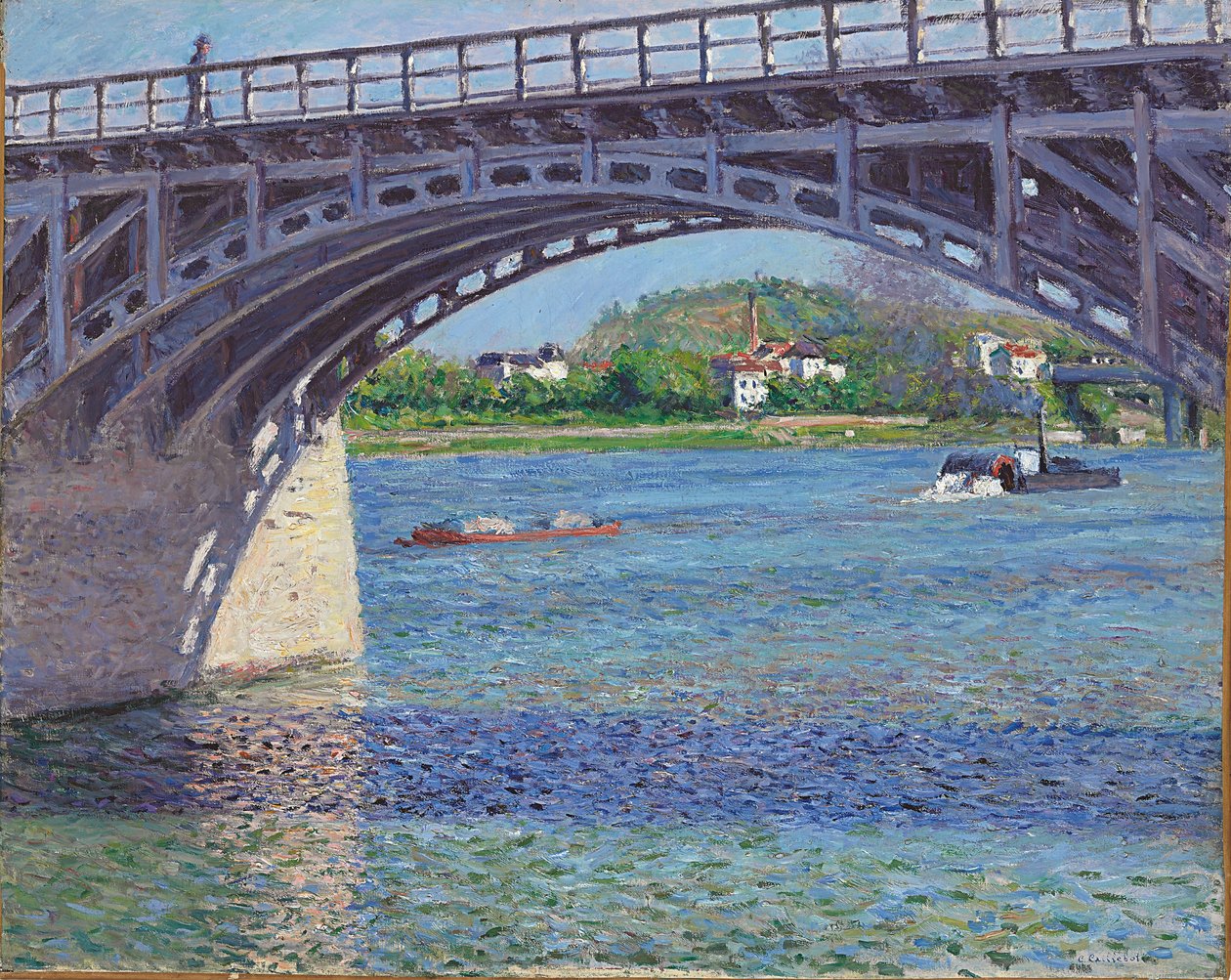 Most w Argenteuil i Sekwanie, ok. 1883 (olej na płótnie) autorstwa Gustave Caillebotte