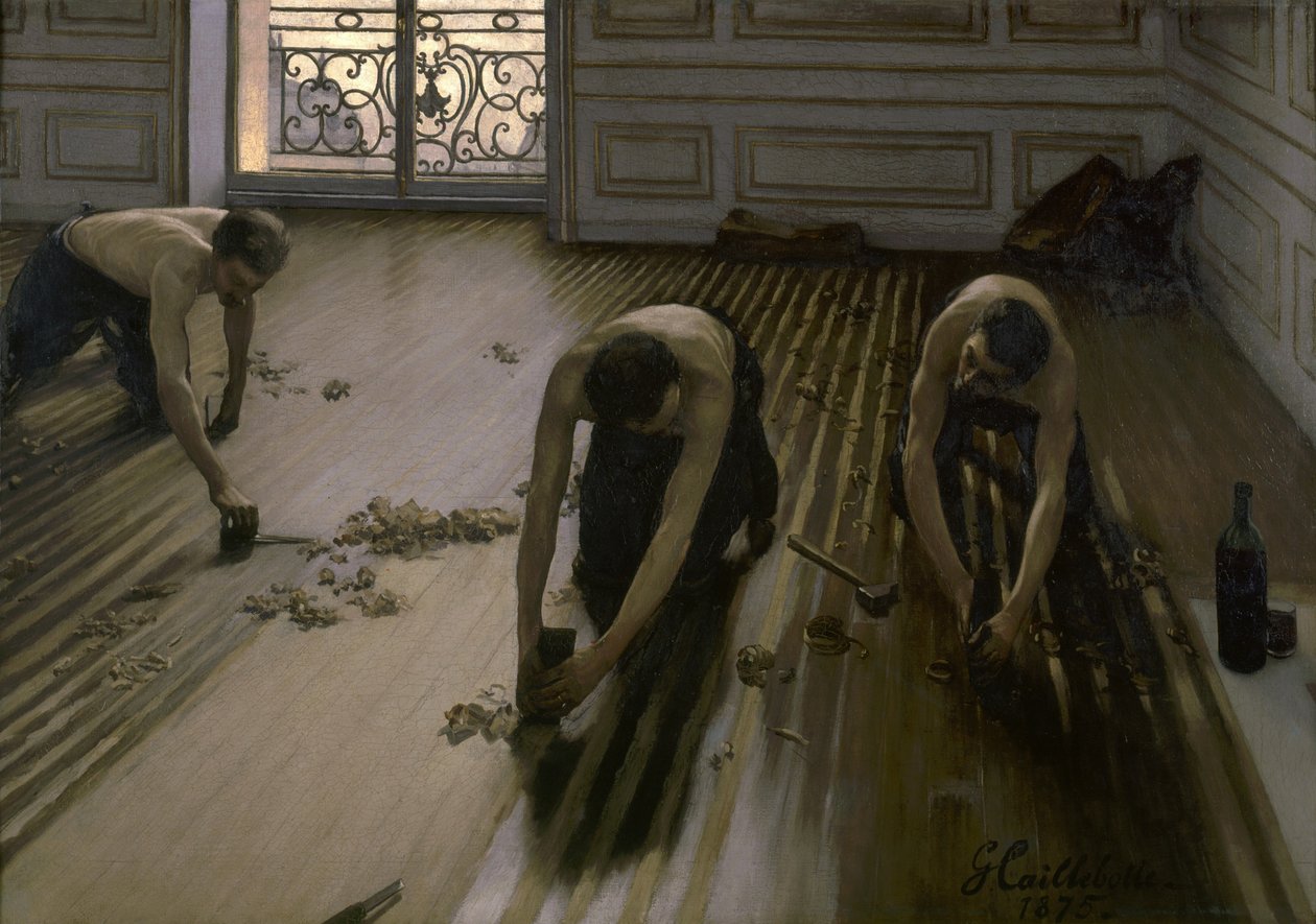 Skrobaki podłogowe, 1875 autorstwa Gustave Caillebotte