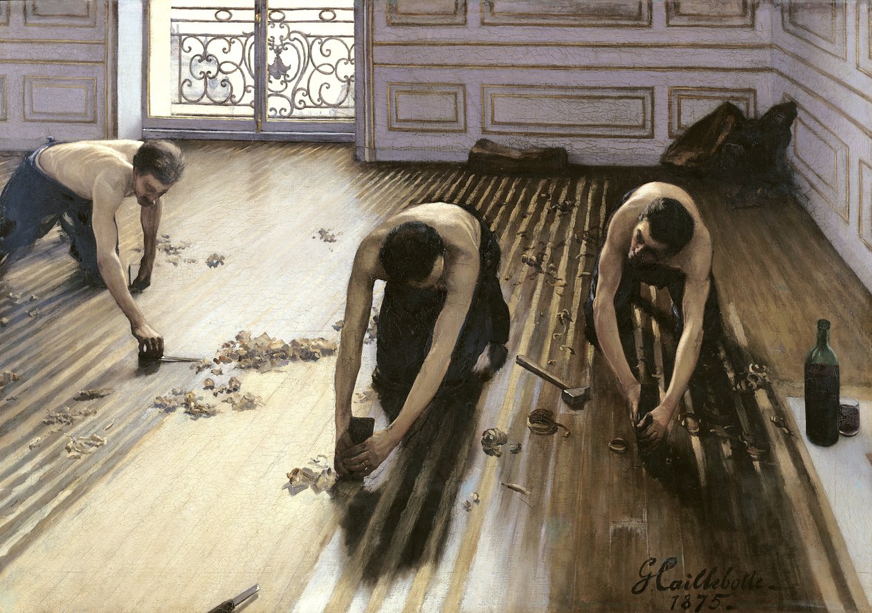 Strugarki do parkietu autorstwa Gustave Caillebotte