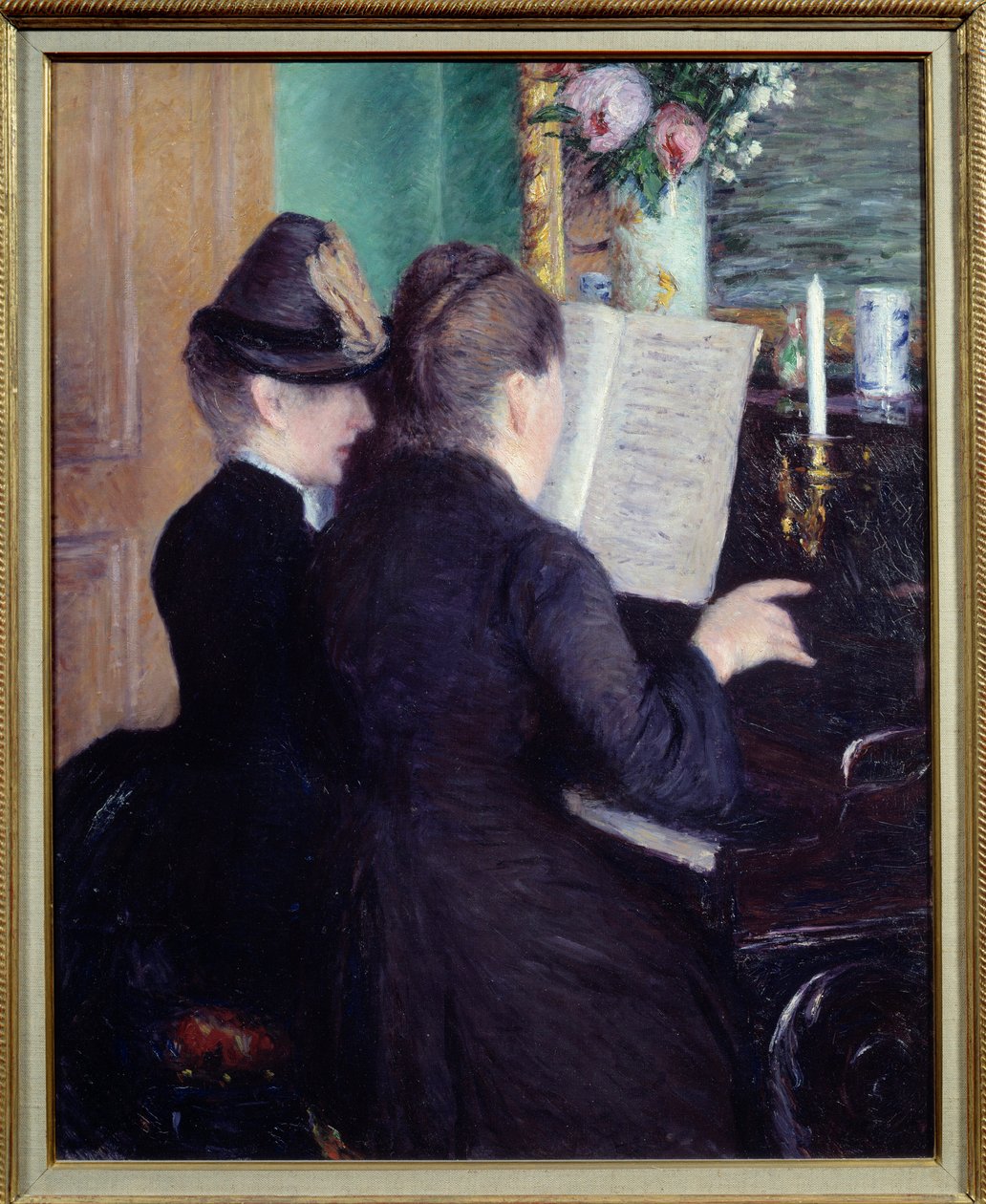 Lekcja gry na pianinie autorstwa Gustave Caillebotte
