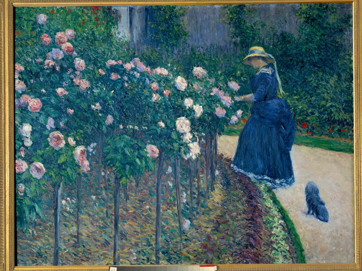 Róże. Ogród małych Gennevillierów. Obraz Gustave Caillebotte (1848-1894) autorstwa Gustave Caillebotte