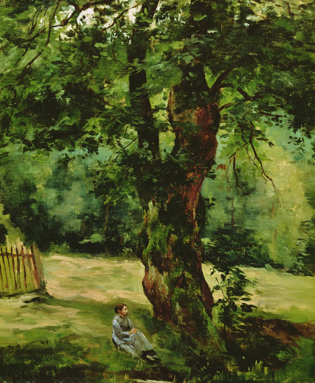 Kobieta siedząca pod drzewem autorstwa Gustave Caillebotte
