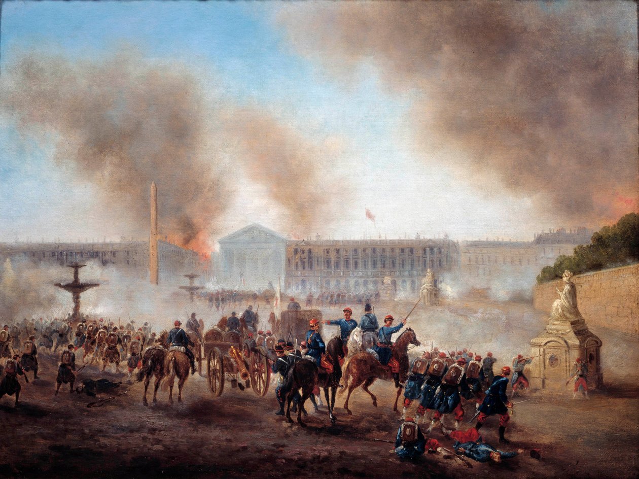 Gmina Paryska: „”Sceny rymetów na Place de la Concorde”” Obraz Gustave