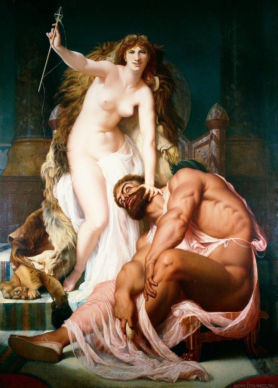 Herkules u stóp Omphale, 1861 autorstwa Gustave Clarence Rodolphe Boulanger