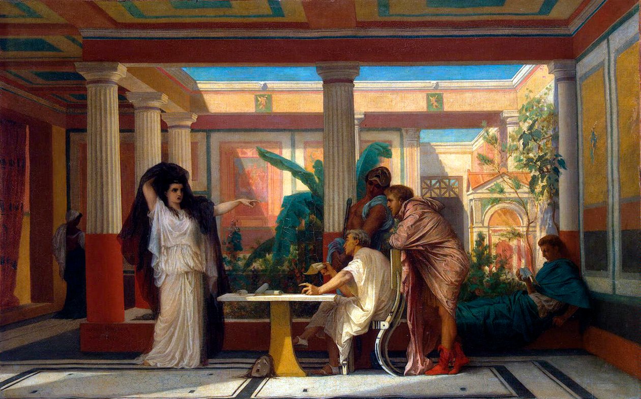 Próba teatralna w domu starożytnego rzymskiego poety”, 1855. autorstwa Gustave Clarence Rodolphe Boulanger