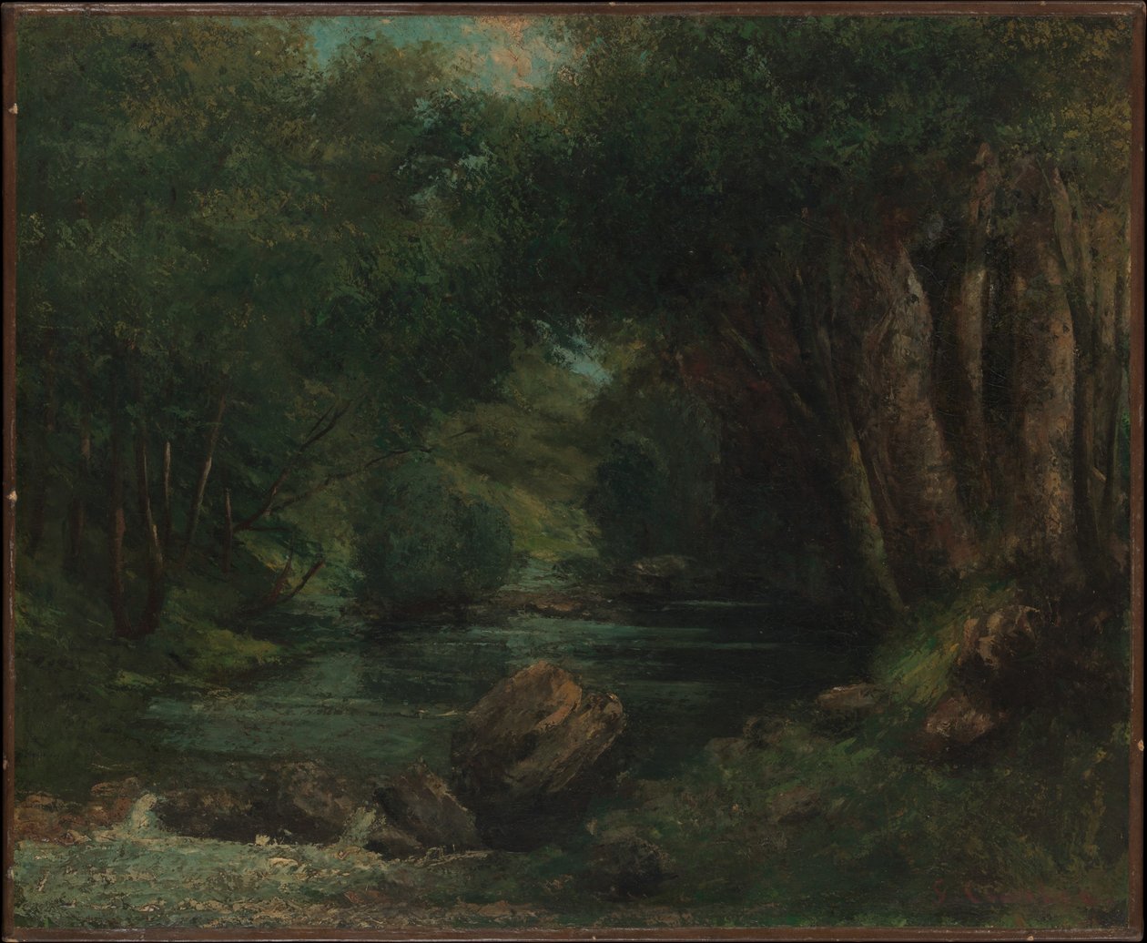 Strumień w lesie autorstwa Gustave Courbet
