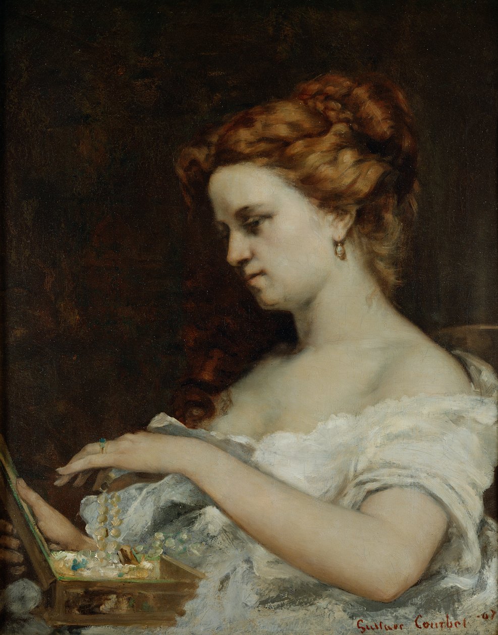 Kobieta z biżuterią, 1867 autorstwa Gustave Courbet