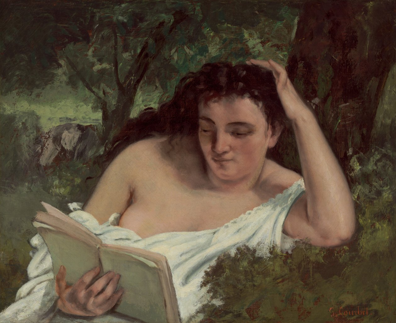 Młoda kobieta czytająca autorstwa Gustave Courbet