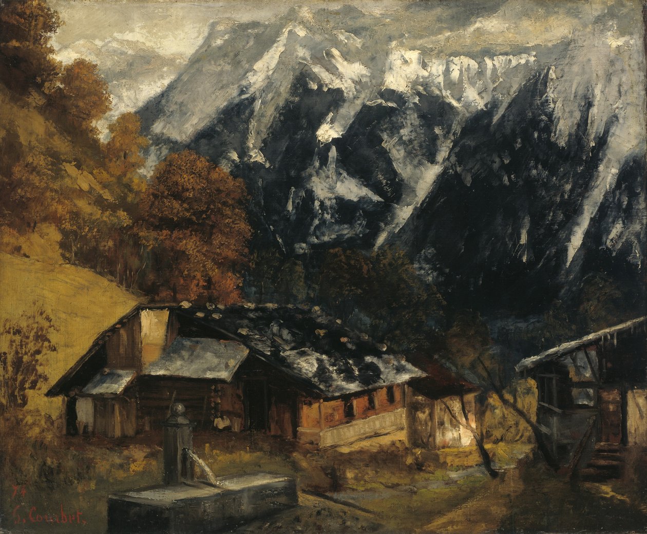 Scena alpejska, 1874 autorstwa Gustave Courbet