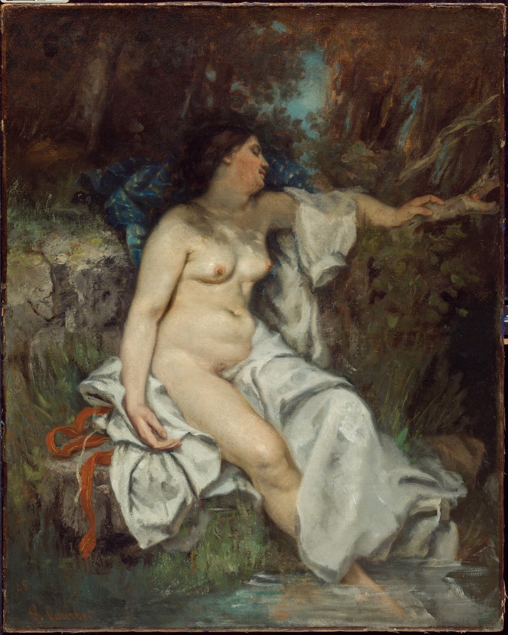 Kąpiący się nad potokiem autorstwa Gustave Courbet