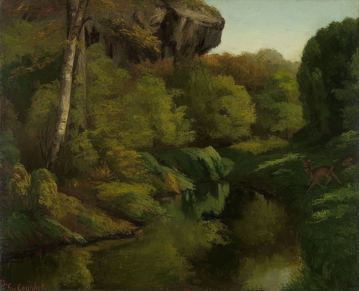 Widok na las w Fontainebleau. 1855 autorstwa Gustave Courbet