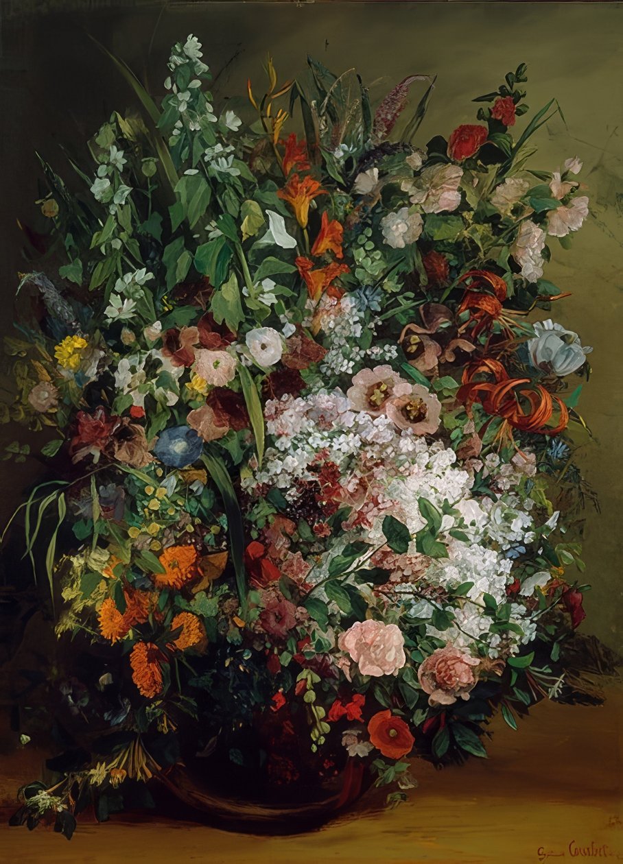 Bukiet kwiatów w wazonie. 1862 autorstwa Gustave Courbet