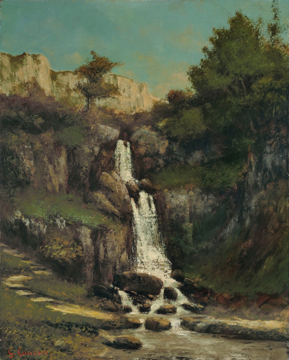 Skaliste krawędzie la Loue Courbet 1864 autorstwa Gustave Courbet