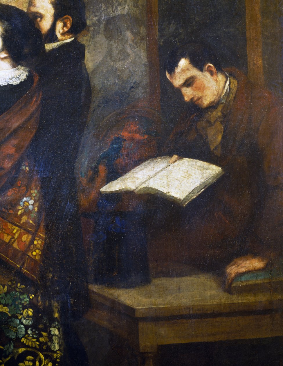 Charles Baudelaire, fragment z pracowni malarza autorstwa Gustave Courbet