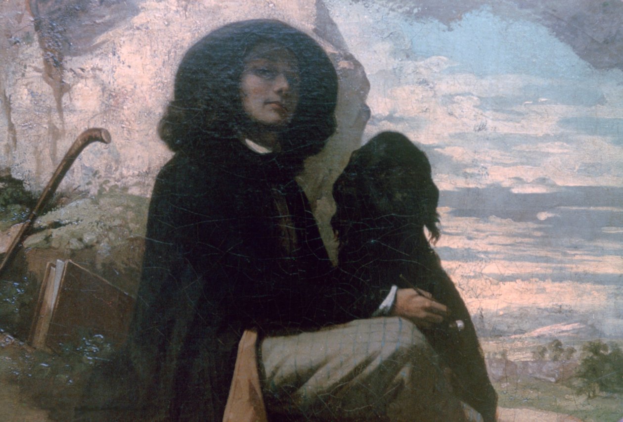 Courbet ze swoim czarnym psem, 1842 autorstwa Gustave Courbet