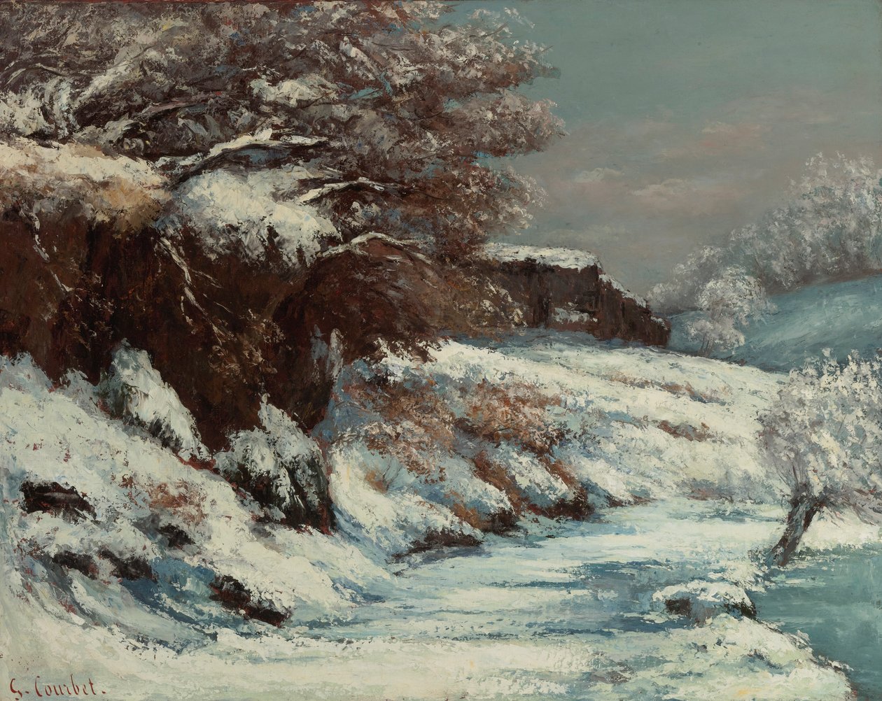 Efekt śniegu, 1867-1868. autorstwa Gustave Courbet