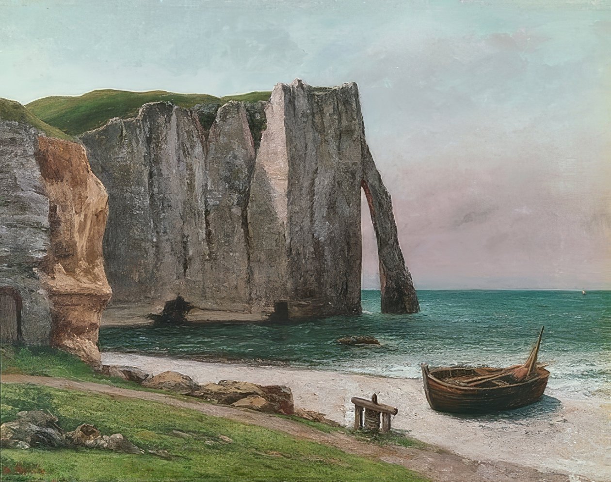 Felsen von Etretat (Klif Etretat). Um 1869 autorstwa Gustave Courbet