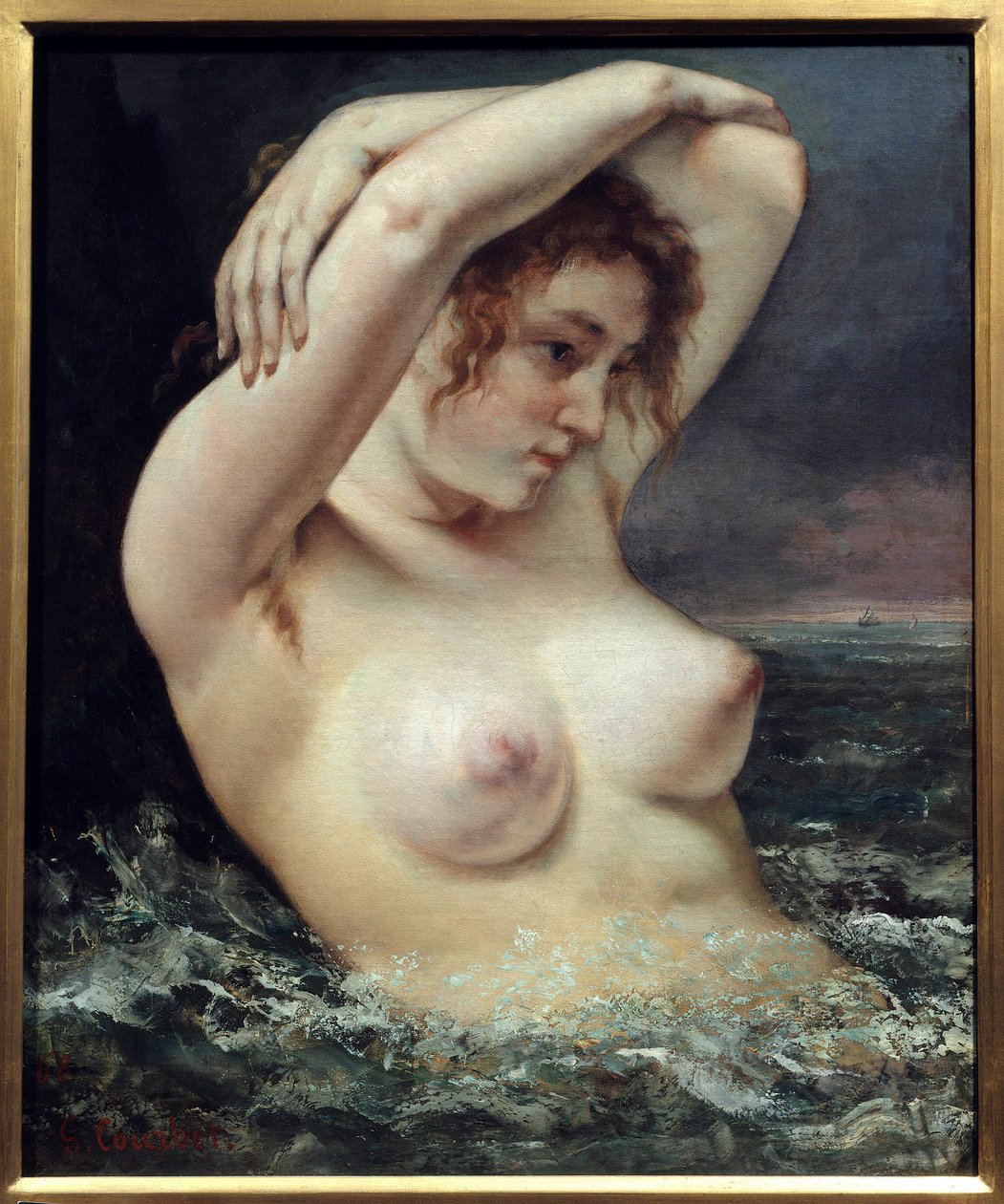 Kobieta na fali autorstwa Gustave Courbet