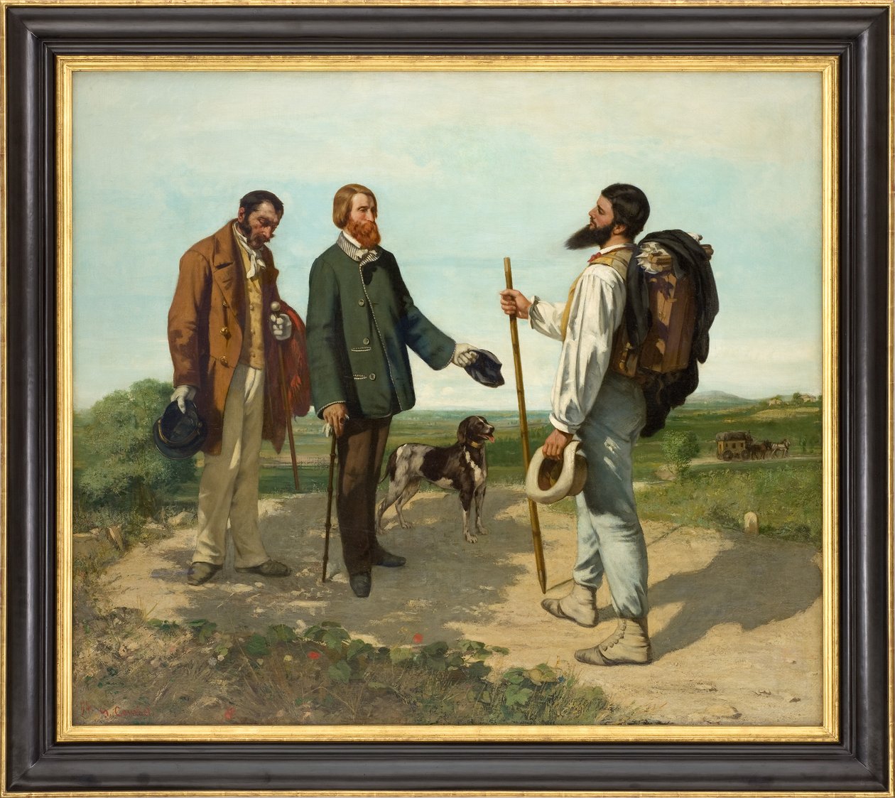 Francuski: La Rencontre, ou Bonjour Monsieur Courbet Spotkanie lub Bonjour, Monsieur Courbet! autorstwa Gustave Courbet