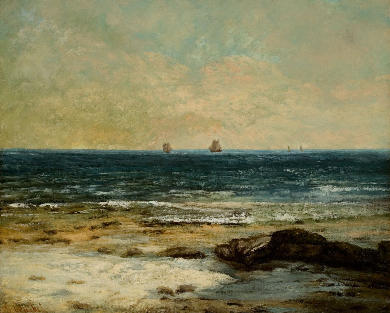 Francuski: Les Bords de la mer à Palavas autorstwa Gustave Courbet