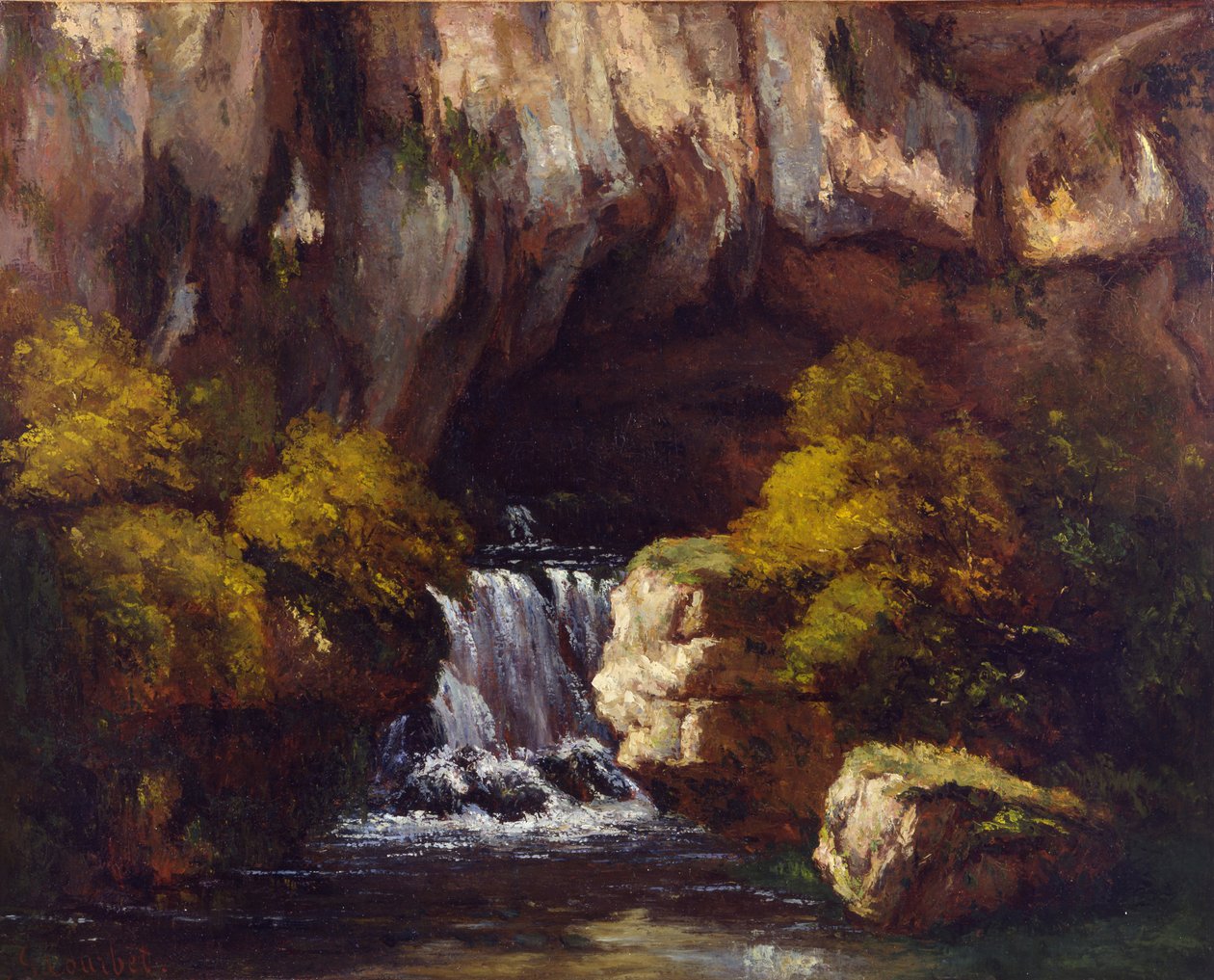 Jaskinia nad rzeką Loue autorstwa Gustave Courbet