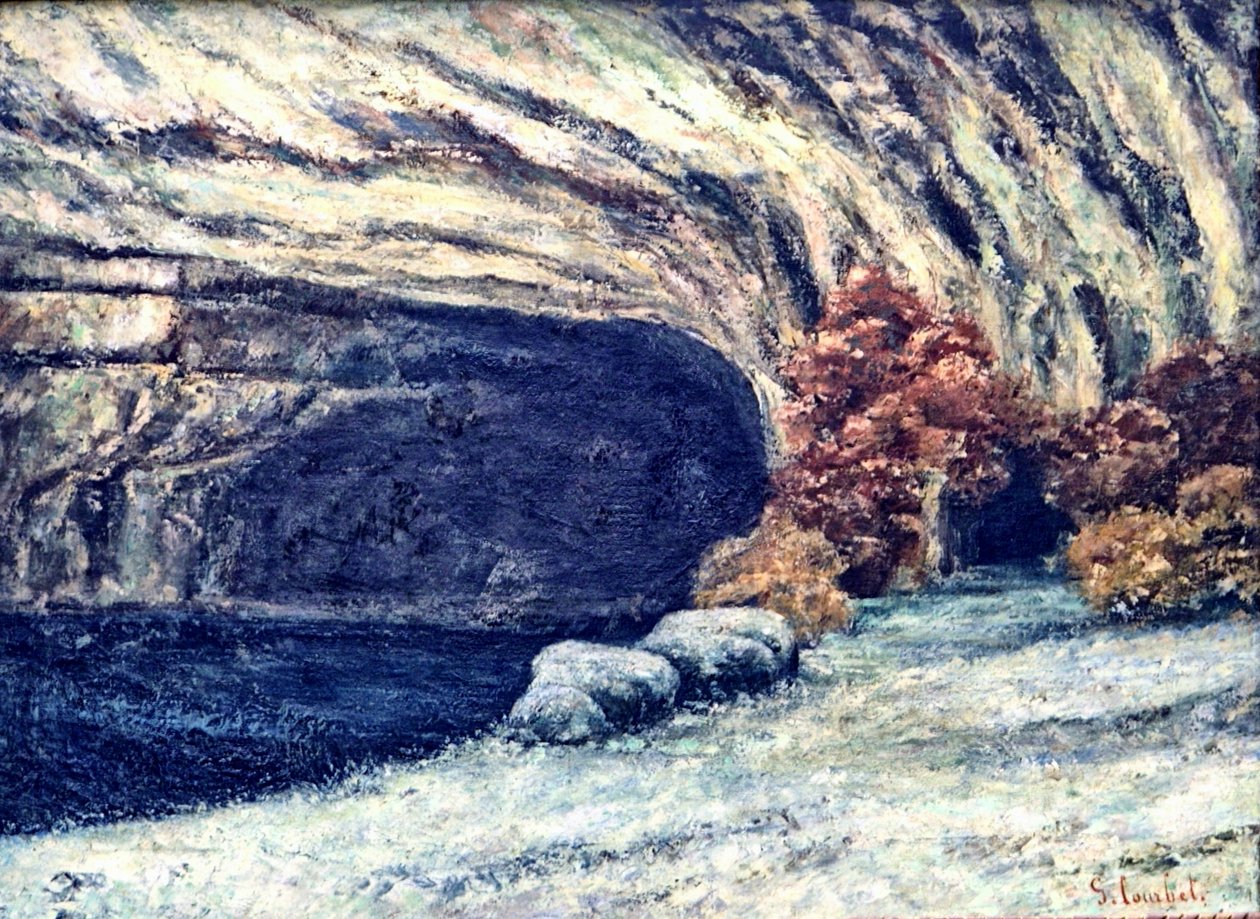 Ośnieżona jaskinia Loue autorstwa Gustave Courbet