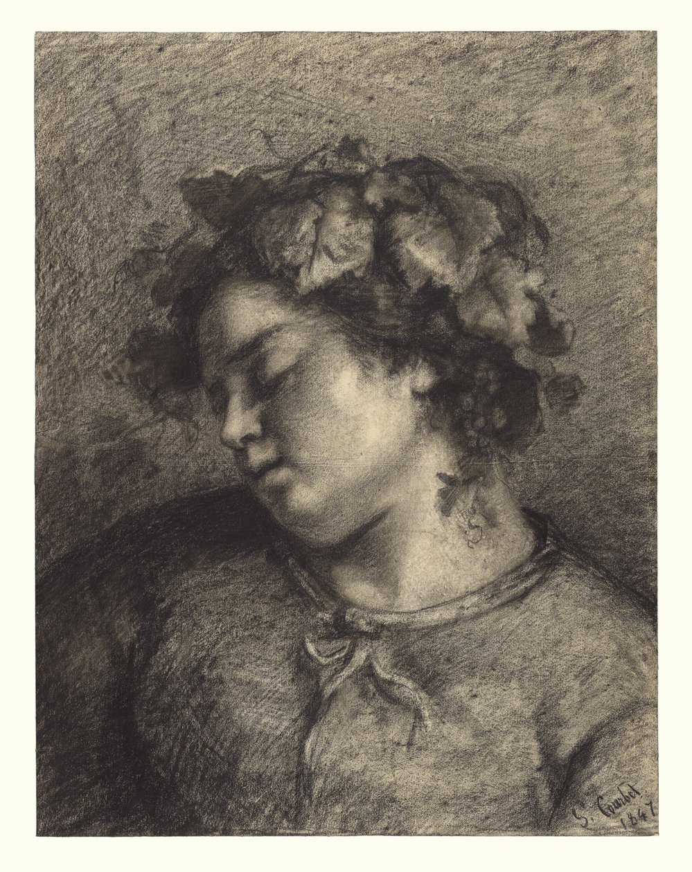 Głowa śpiącej Bachantki autorstwa Gustave Courbet
