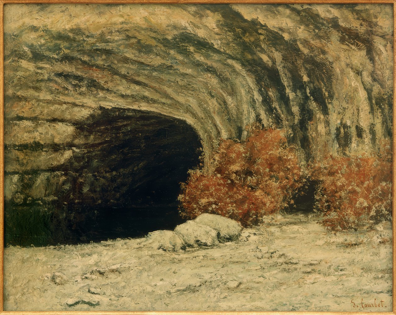 Źródło Loue, zima autorstwa Gustave Courbet