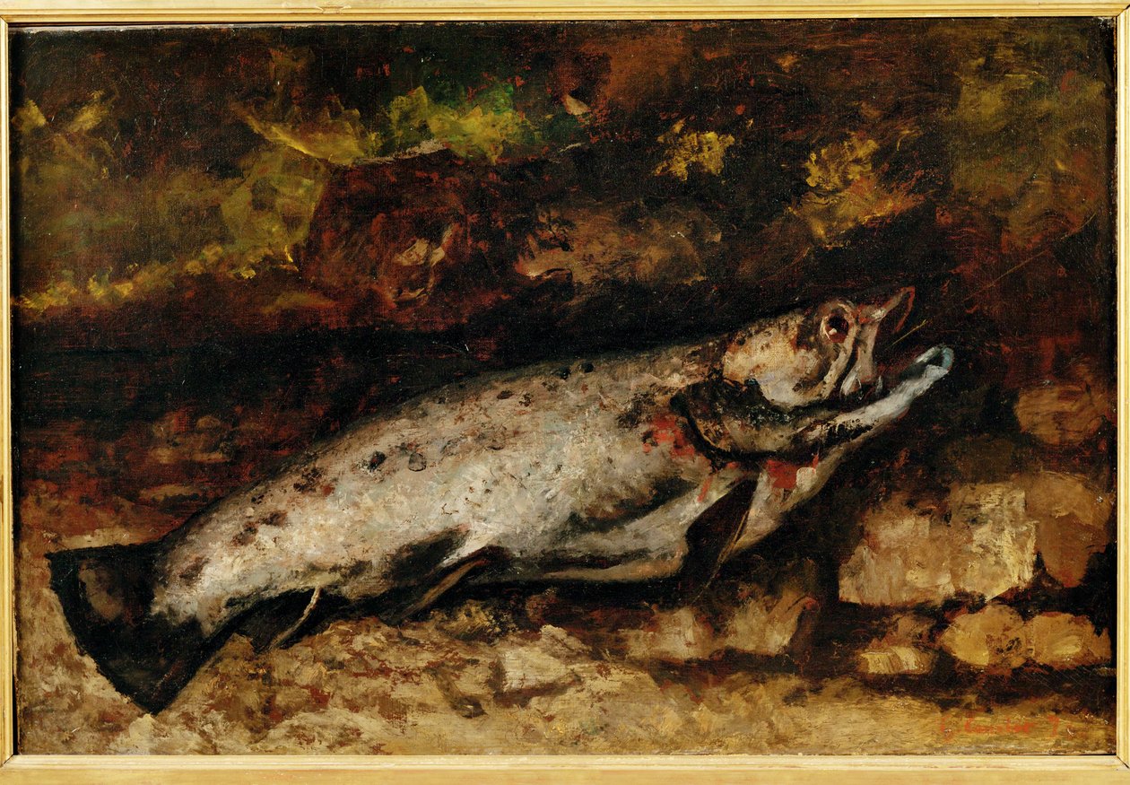 La truite - Pstrąg ... autorstwa Gustave Courbet