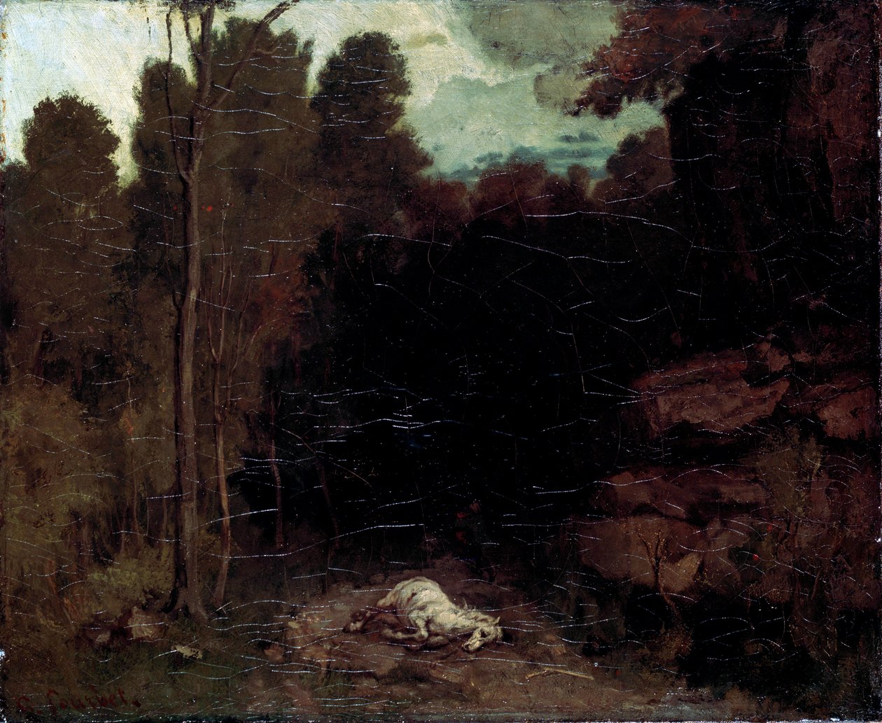 Krajobraz z martwym koniem, lata 50. XIX wieku. autorstwa Gustave Courbet