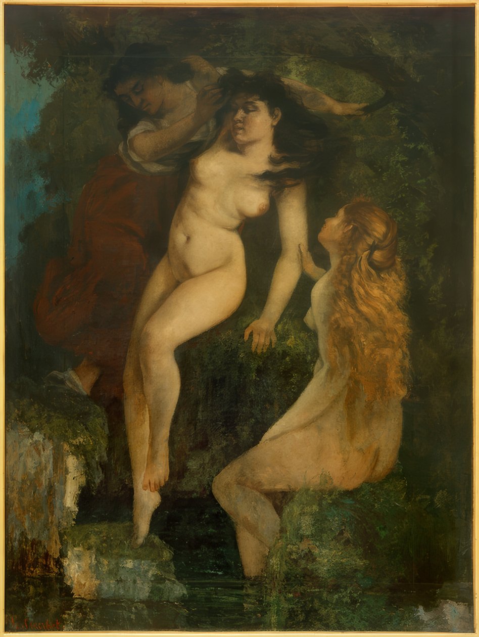 Trzej Kąpiący się autorstwa Gustave Courbet