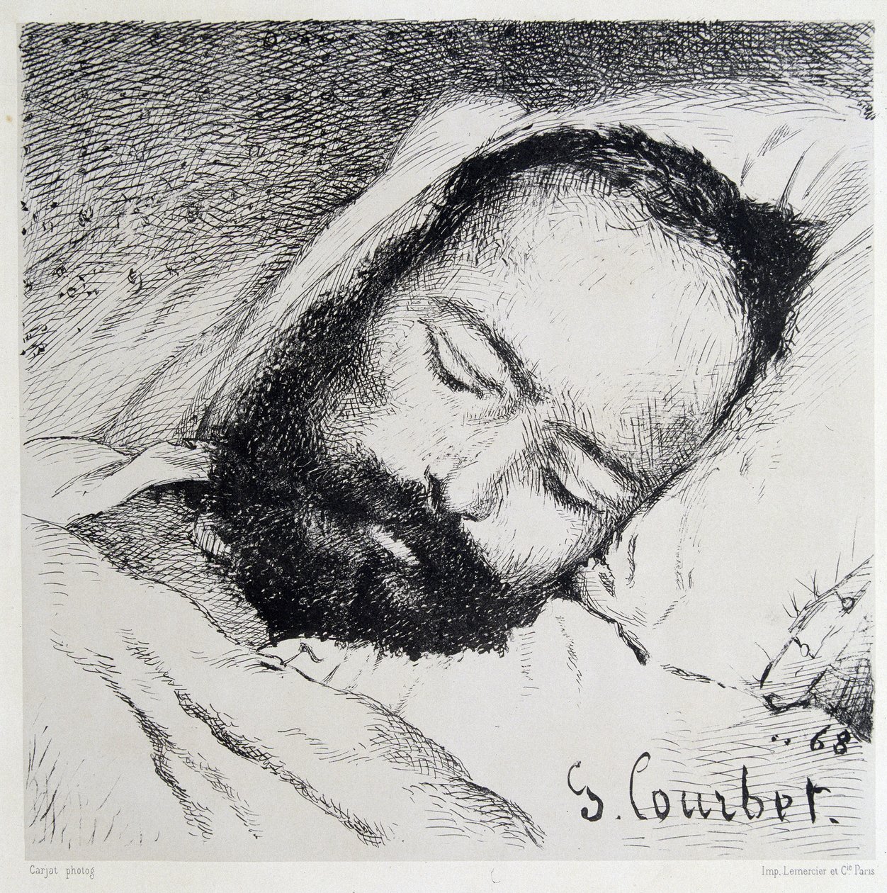 Portret pogrzebowy Proudhona, 20/01/1865 - autorstwa Gustave