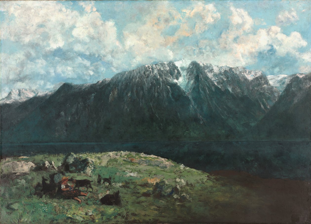 Panoramiczny widok na Alpy, Les Dents du Midi, 1877 autorstwa Gustave Courbet