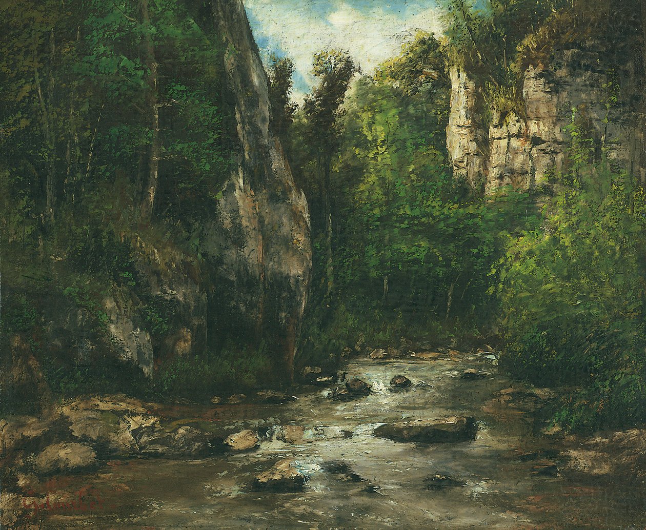 Krajobraz koło Puit Noir koło Ornans, po 1872 autorstwa Gustave Courbet