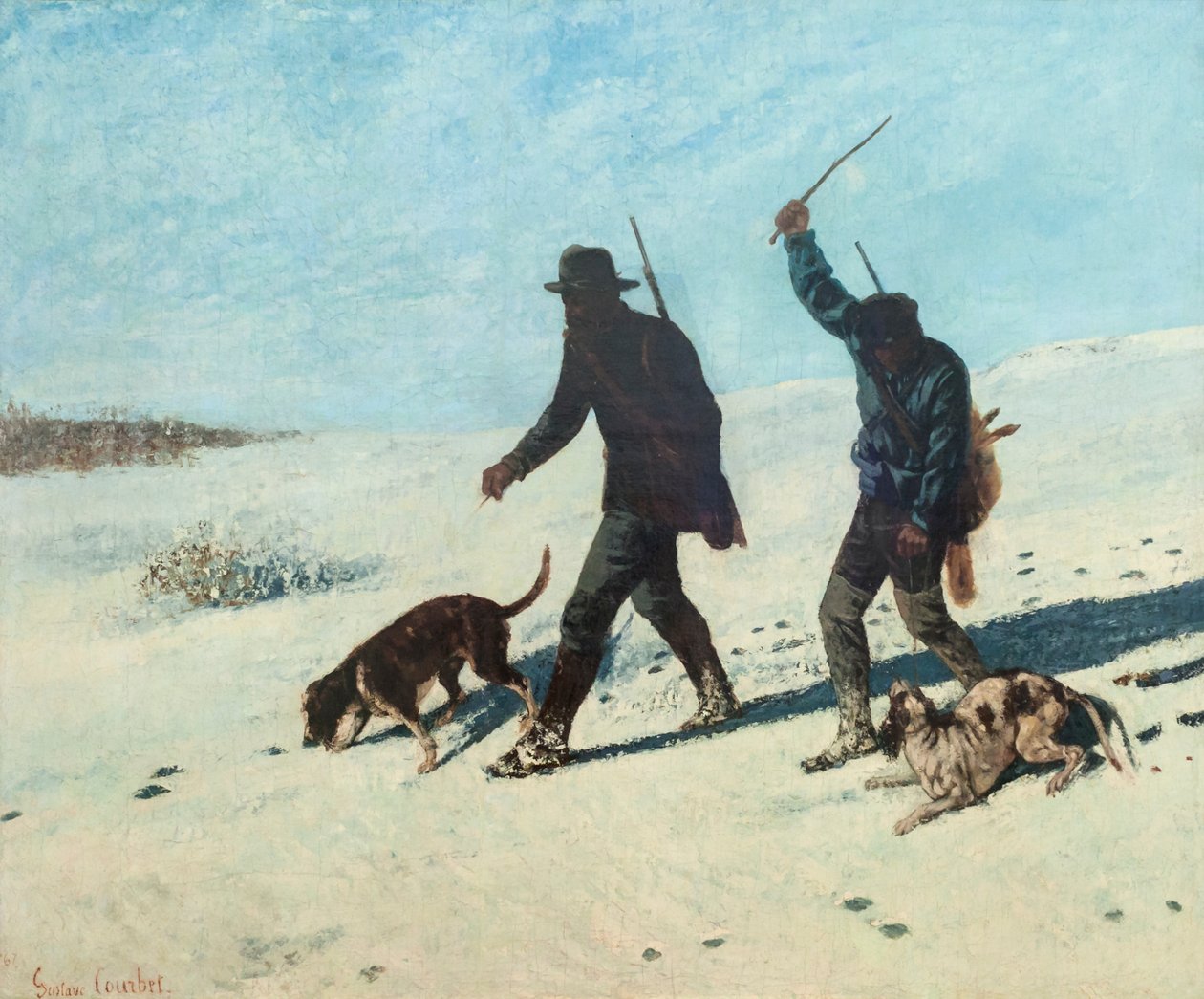 Kłusownicy na śniegu autorstwa Gustave Courbet