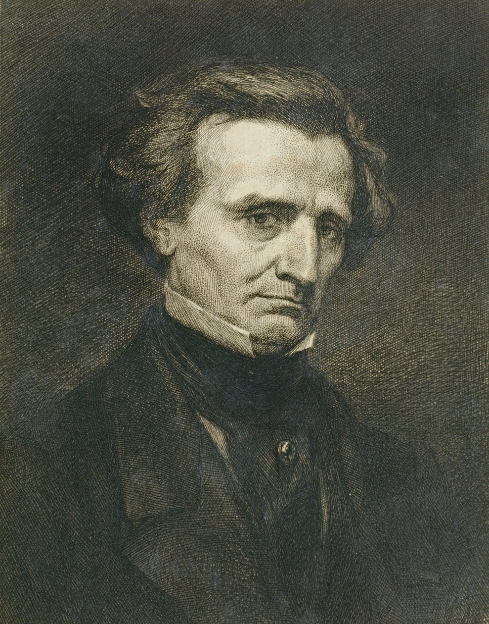 Portret Hectora Berlioza (1803-69) sztychowany przez A. Gilberta, wyd. w „Gazette des Beaux-Arts” autorstwa Gustave Courbet