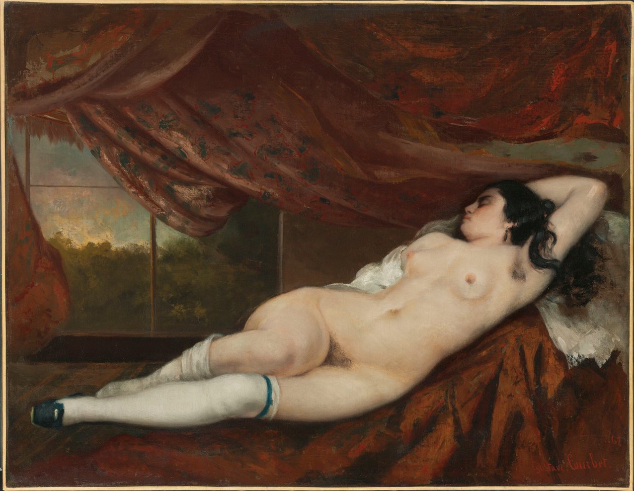 Leżąca naga kobieca, 1862 autorstwa Gustave Courbet