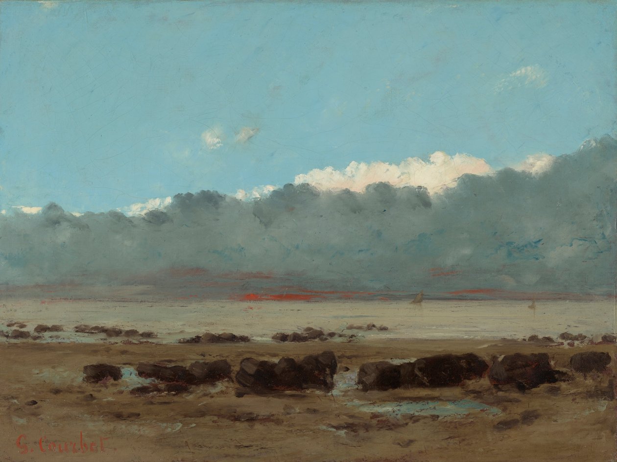 Czarne skały w Trouville autorstwa Gustave Courbet