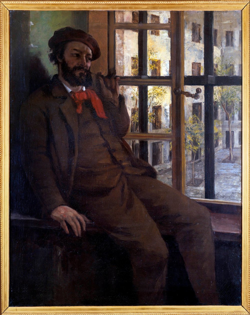 Autoportret, że Święty Pelagai (olej na Channus autorstwa Gustave Courbet