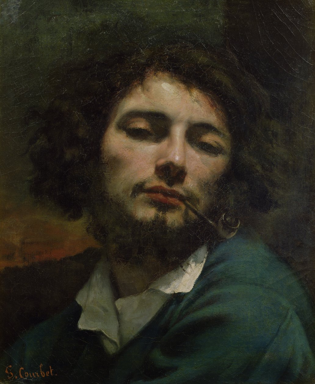 Autoportret czyli Człowiek z fajką, ok.1846 (olej na płótnie) autorstwa Gustave Courbet