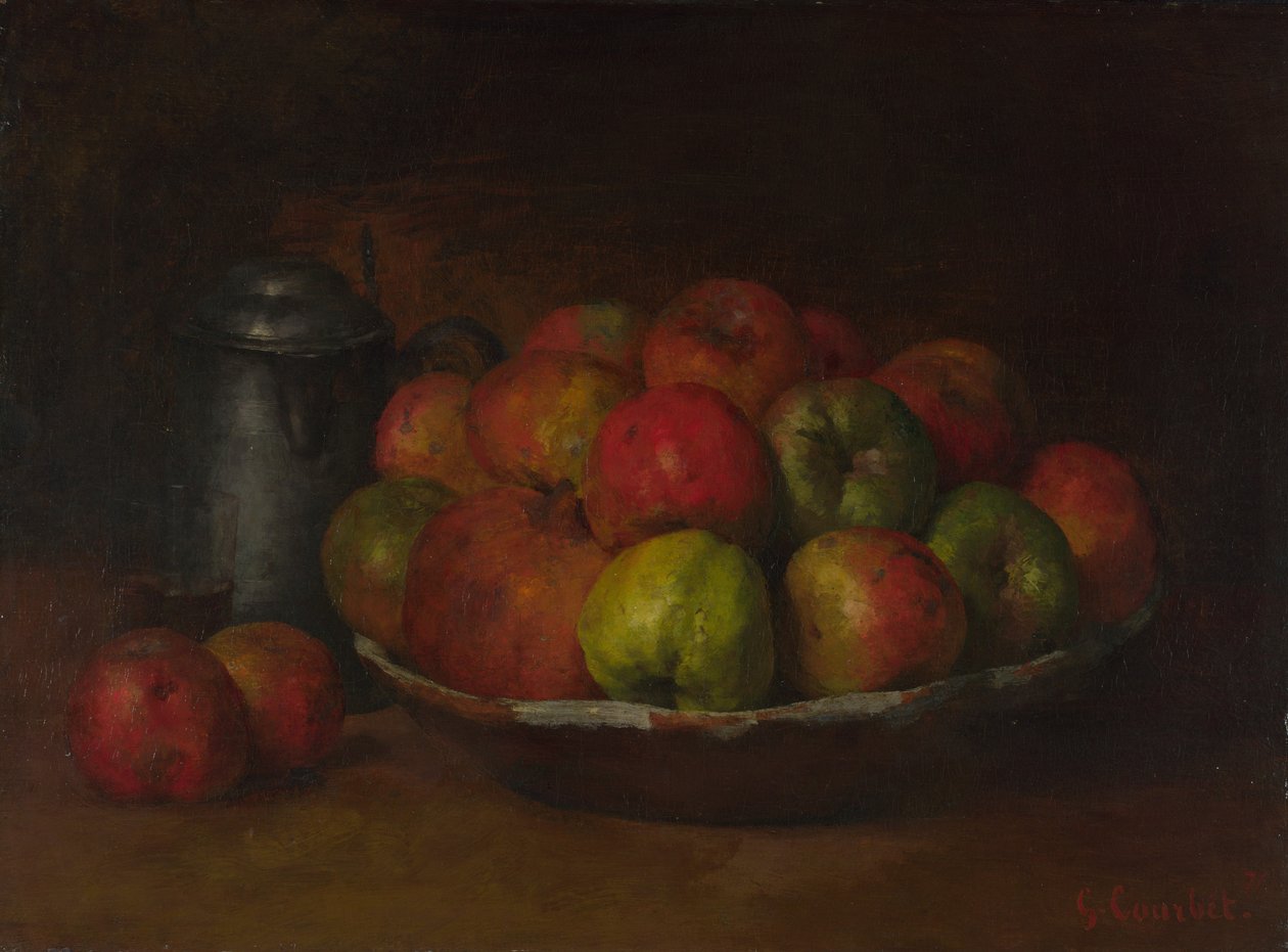Martwa natura z jabłkami i granatem, 1871-1872 autorstwa Gustave Courbet