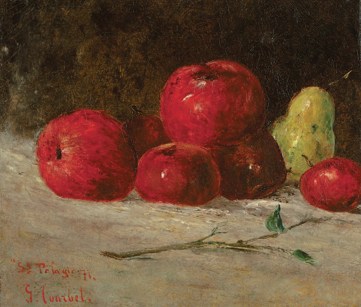 Martwa natura, jabłka i gruszki, 1871 autorstwa Gustave Courbet